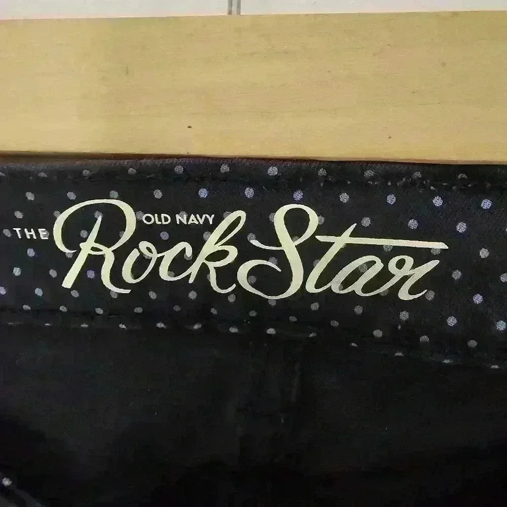 P7426 the rock star old navy blue polka dot skinny size 26in - Picture 4 of 8